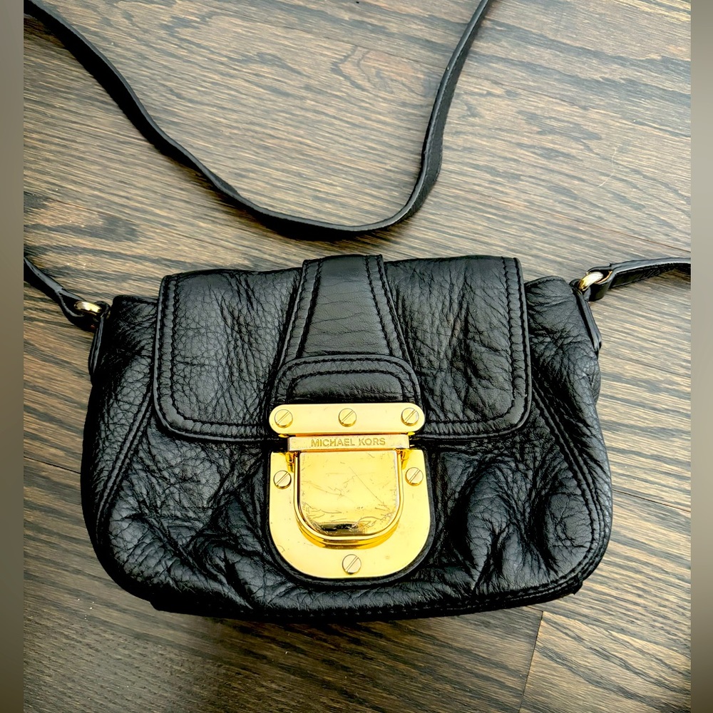 MICHAEL Michael Kors Black Leather Crossbody Bag